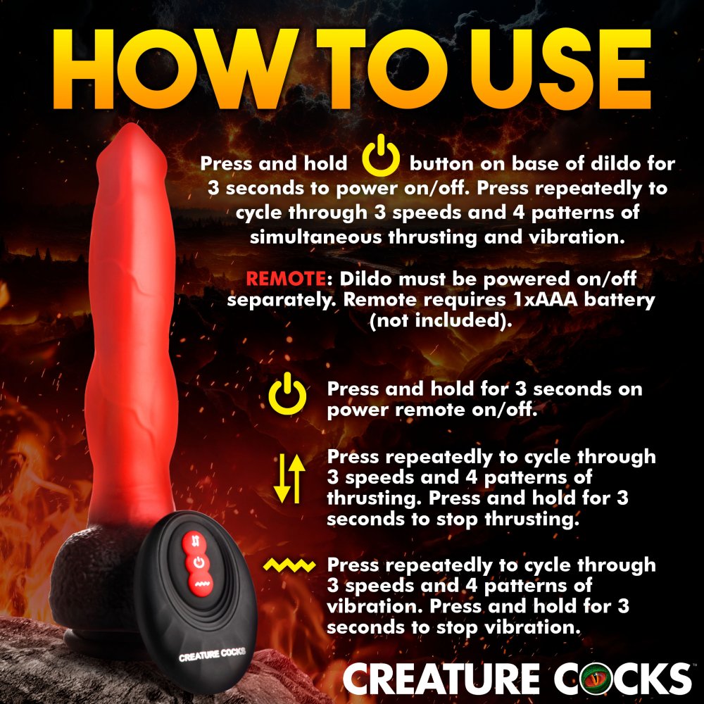 Creature Cocks - Ramming Hound Thrusting & Vibrating Silicone Dildo