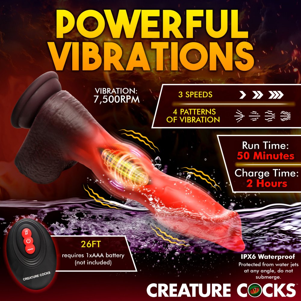 Creature Cocks - Ramming Hound Thrusting & Vibrating Silicone Dildo